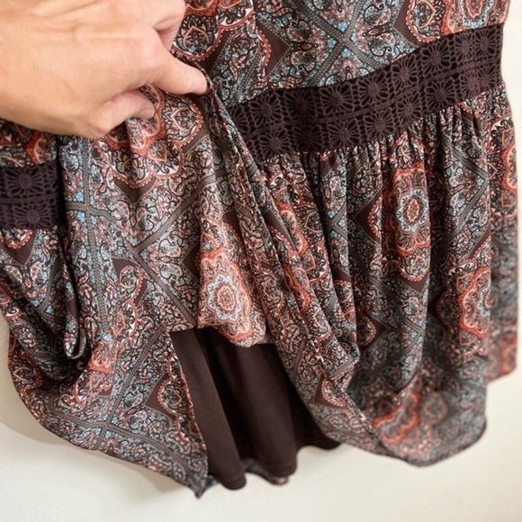 ⭐️⭐️Daniel Rainn Boho Drop Waist Crochet Accent Dress, NWT, Size Medium, - Picture 9 of 16